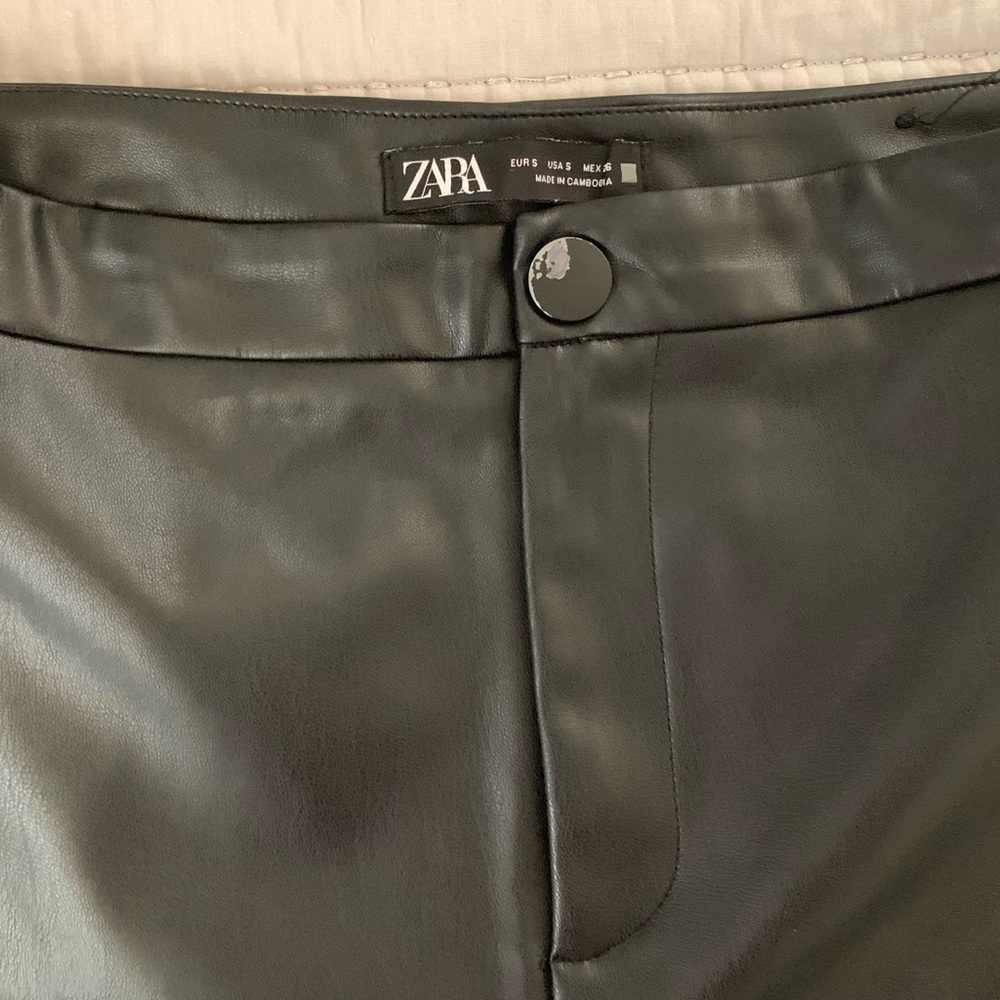Zara Black “pleather” pants - Size Small